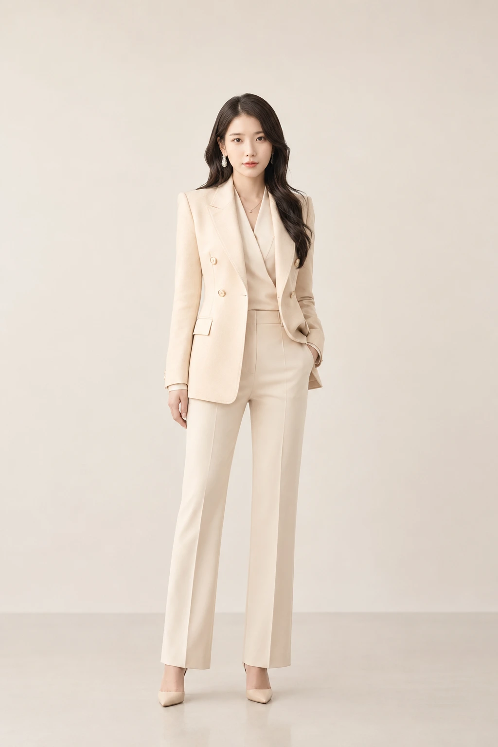 Seong Hee-joo CEO Entrance — cream blazer power look