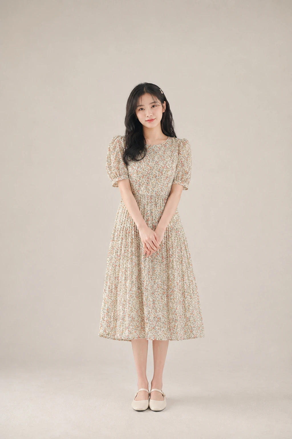 Oh Ae-sun Vintage Sunday Best — floral midi dress look